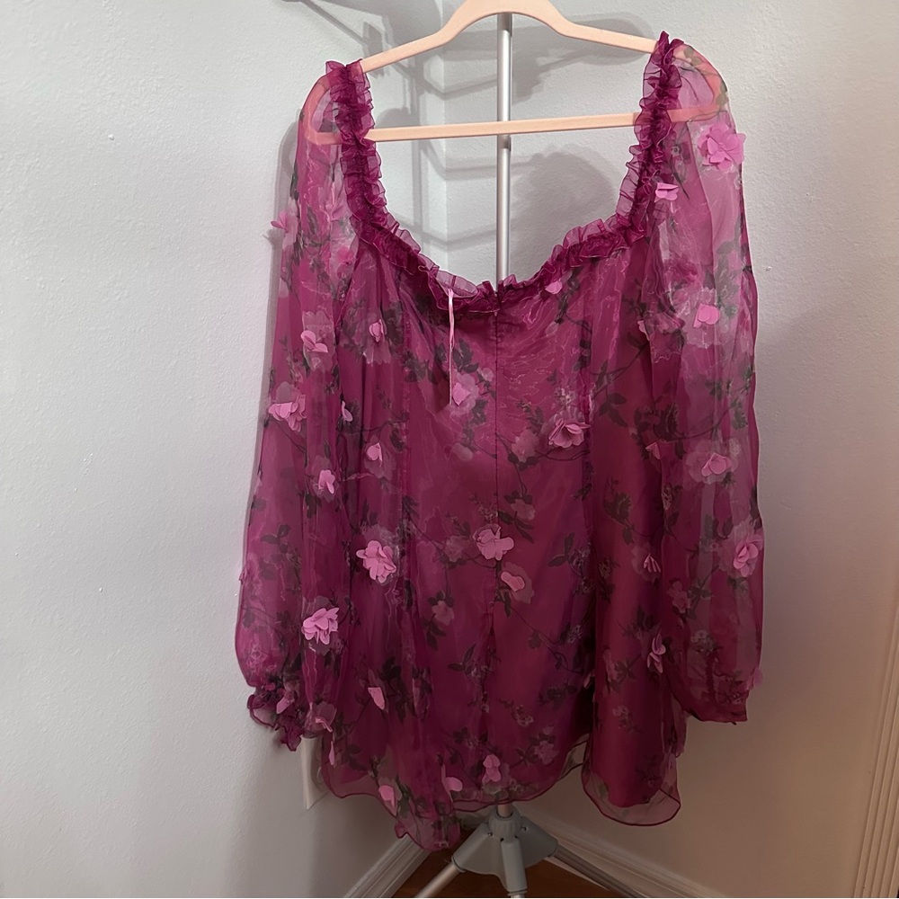 NWOT Dolls Kill NEW Floral Sheer Pink Dress size 1x